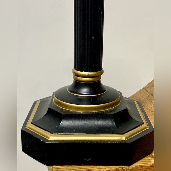 Vtg Felt Lined Base Metal Pillar Style Lamp Body Candle Stick Holder - Picture 7 of 11